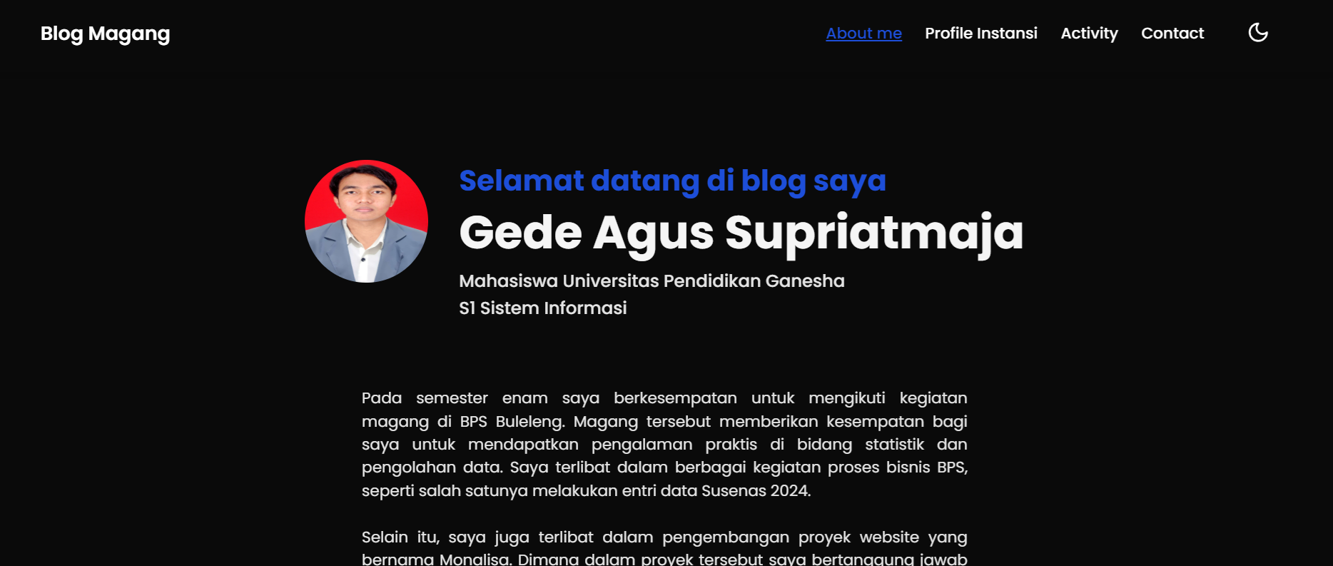 Pratinjau Blog Magang BPS Buleleng