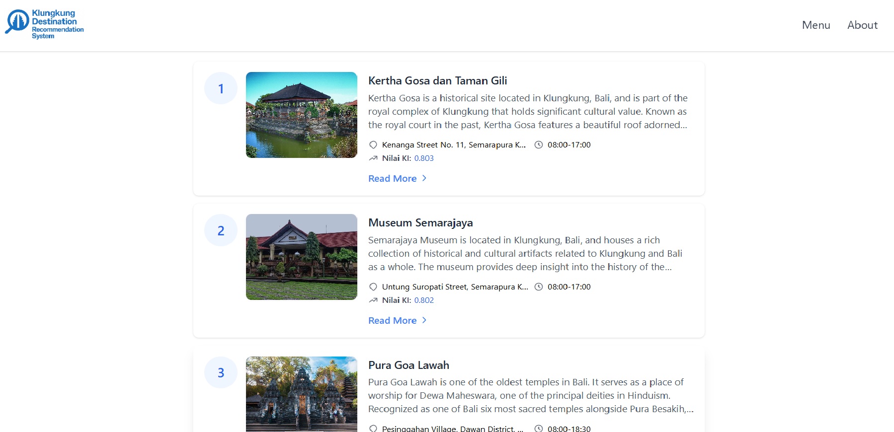 Antarmuka Rekomendasi